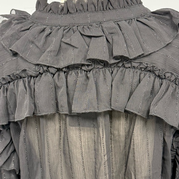 NWT Fate Sheer Black Lace Blouse M Whimsigoth Witchcore Edwardian Vampire Top - Picture 5 of 13